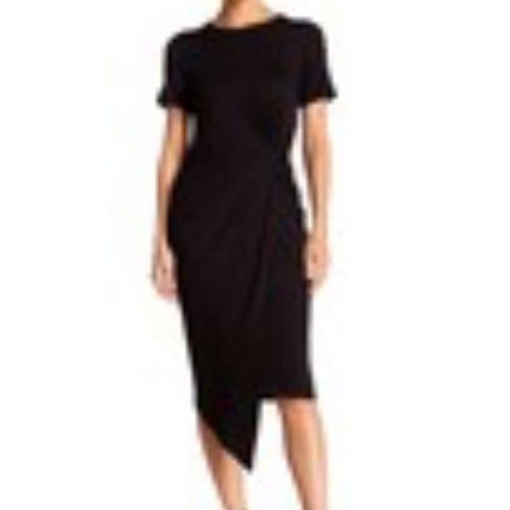 Socialite knotted black short sleeve dress